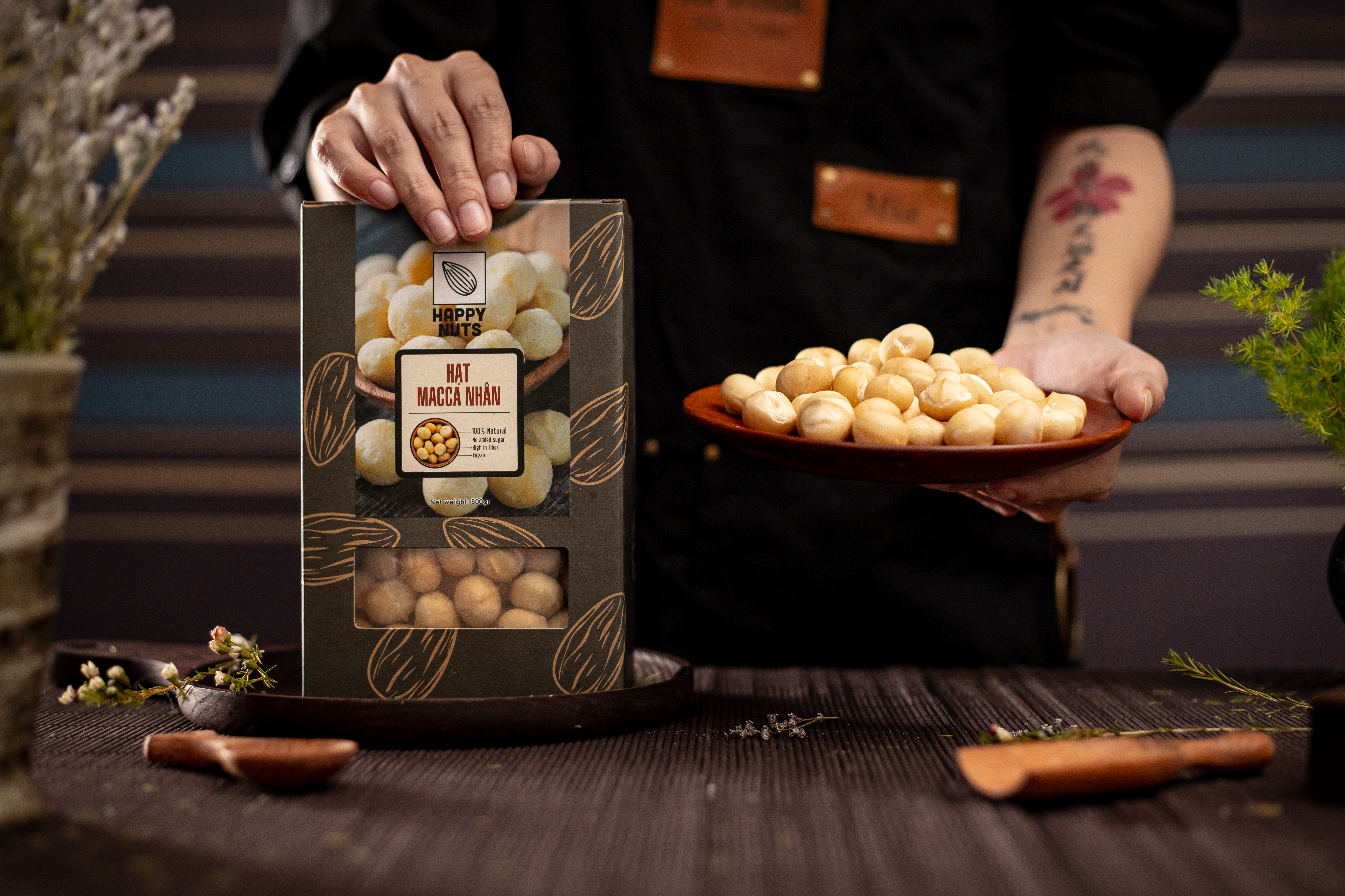 (Tặng 500g yến mạch) Nhân macca Happy Nuts hộp 500gr